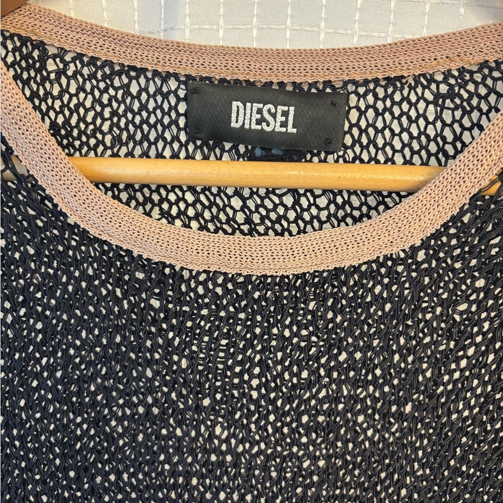 Diesel women’s black knit long sleeve top size S pre owned - Picture 3 of 5